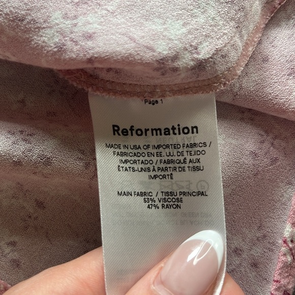 Reformation pink ditsy floral print longsleeve dress 6 coquette feminine brunch - Picture 15 of 16